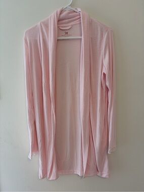 Rachel Ashwell Sleepware Shabby Chic Open Robe Cardigan Soft Pink Lace Sleeves